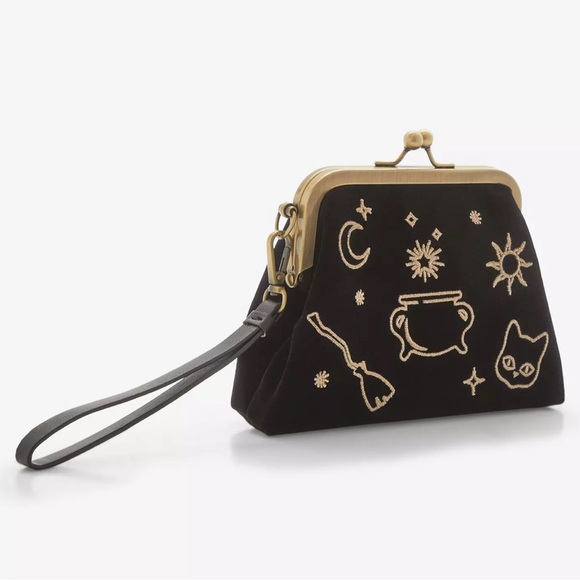 Disney Hocus Pocus Icons Velvet Embroidered Crossbody Bag and Wristlet NWT - Picture 8 of 10